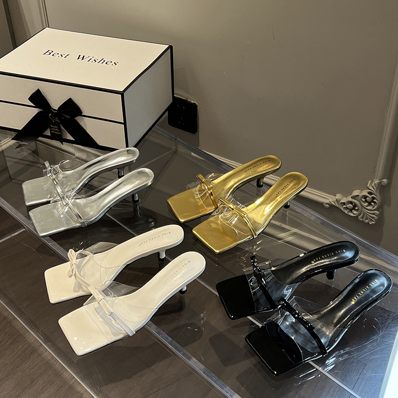 2024-summer-new-elegant-butterfly-knot-low-heel-strappy-sandals-simple-versatile-transparent-slippers 2024 Summer New Elegant Butterfly Knot Low Heel Strappy Sandals Simple Versatile Transparent Slippers