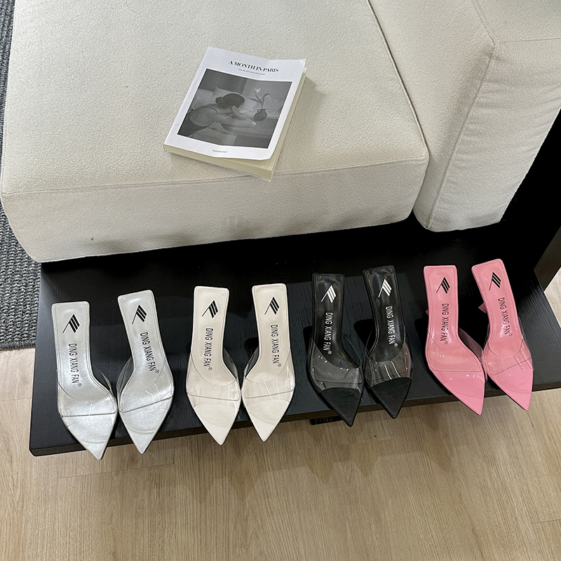 2024-summer-womens-fashion-european-american-style-pointed-toe-high-heel-sandals-simple-temperament-transparent-open-toe-slippers 2024 Summer Women's Fashion European American Style Pointed Toe High Heel Sandals Simple Temperament Transparent Open Toe Slippers