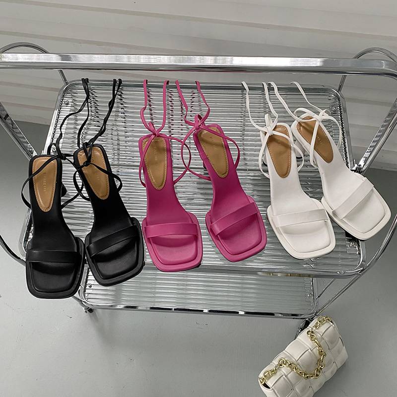 new-european-american-style-high-heel-lace-up-sandals-fashion-simple-square-toe-summer-women-shoes New European American Style High Heel Lace Up Sandals Fashion Simple Square Toe Summer Women Shoes