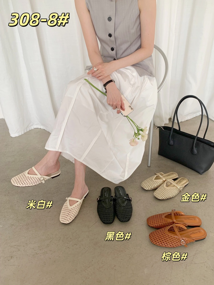 new-french-flat-open-toe-woven-slippers-for-women-spring-summer-casual-slide-sandals New French Flat Open-Toe Woven Slippers for Women Spring Summer Casual Slide Sandals