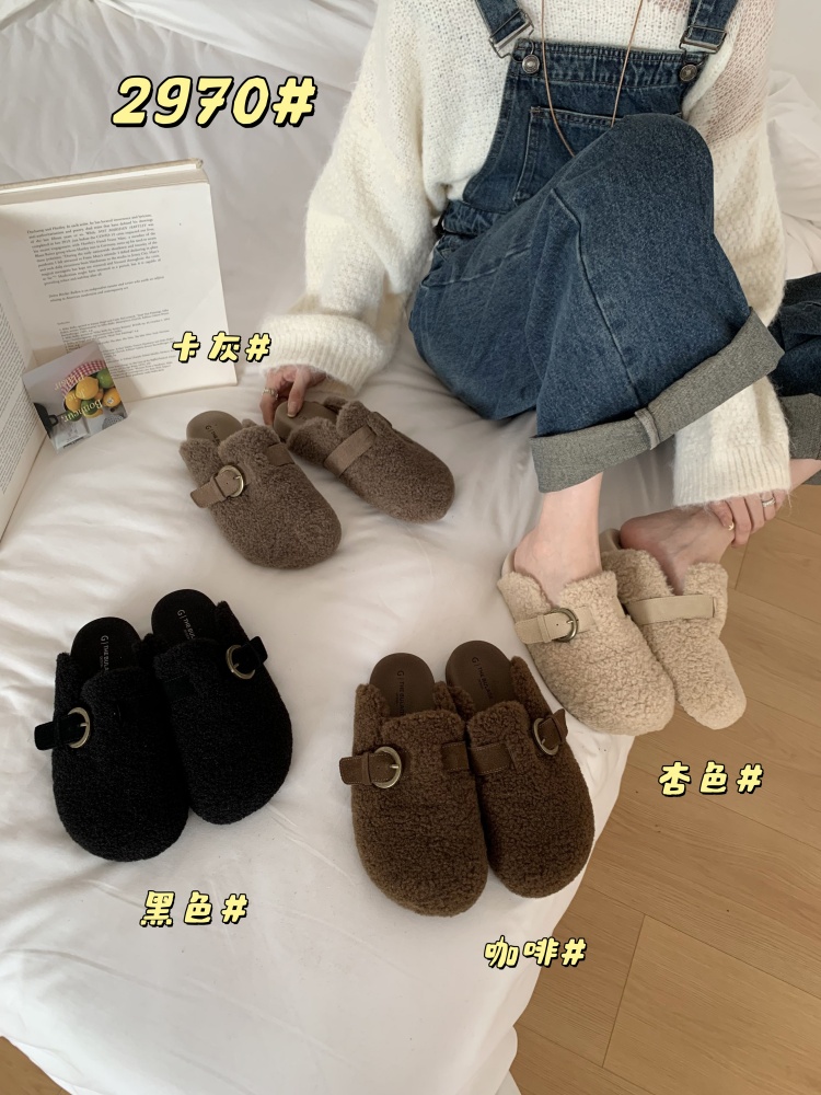womens-flat-birkenstock-style-one-strap-faux-fur-slippers-2025-new-autumn-winter-slip-on-shoes Women's Flat Birkenstock Style One-Strap Faux Fur Slippers 2025 New Autumn Winter Slip-On Shoes